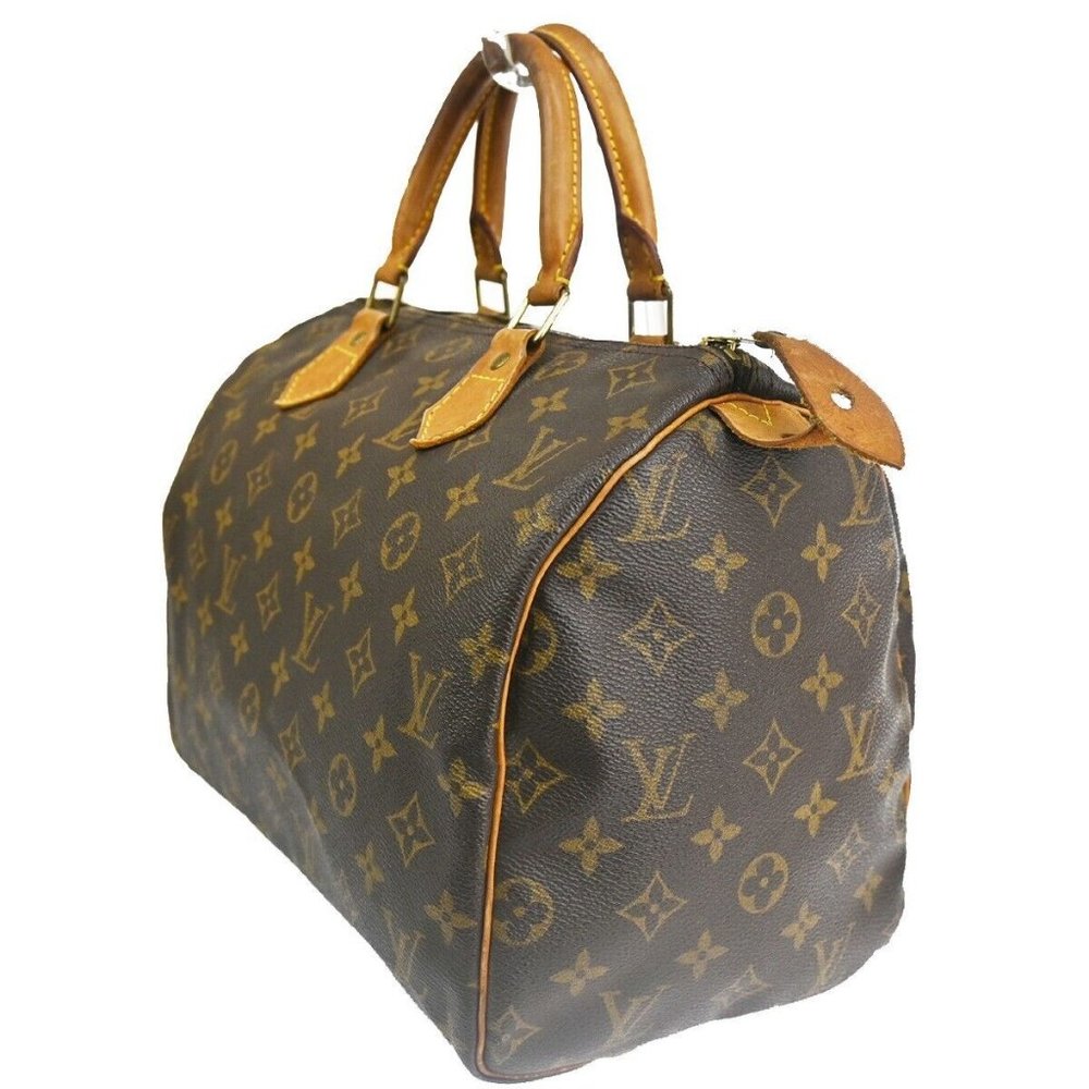 Authentic LOUIS VUITTON Speedy 30 Travel Hand Bag Monogram Leather Brown - Picture 6 of 16